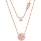 Sterling Silver Double Layered Pave Disk Necklace