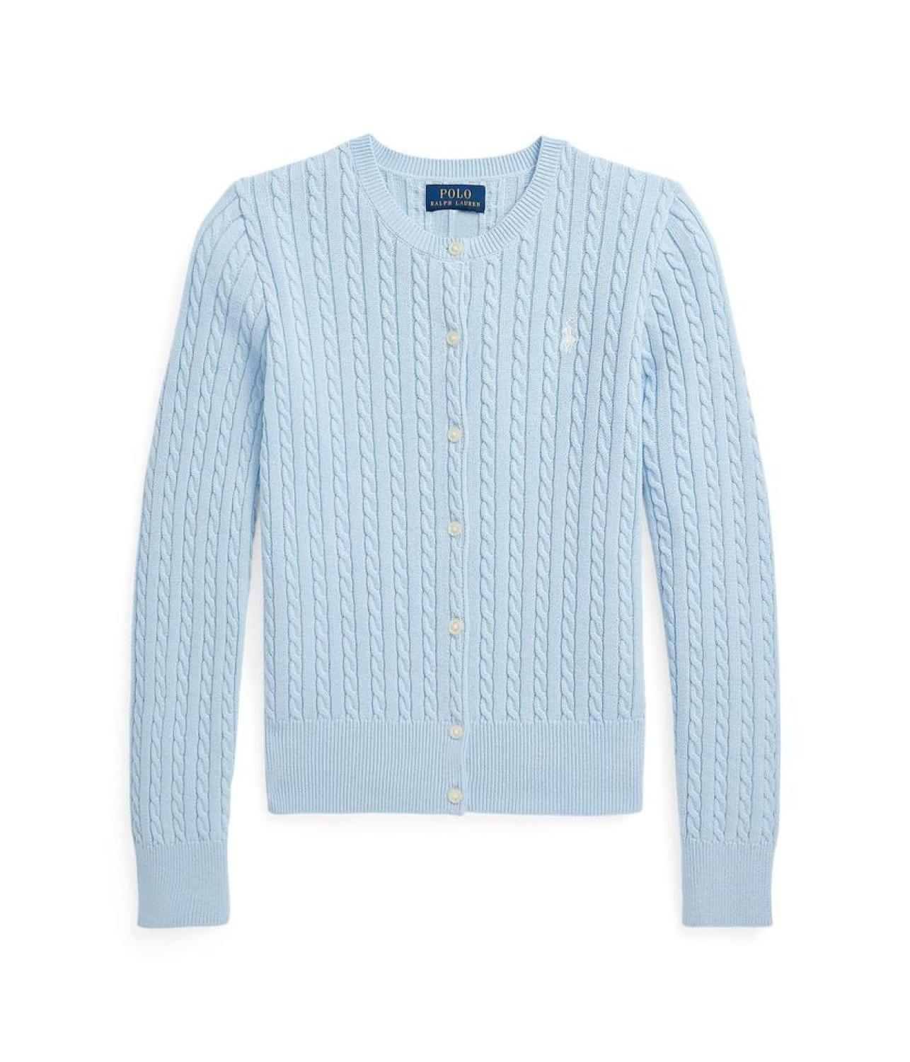 Mini-Cable Cotton Cardigan (Big Kids)