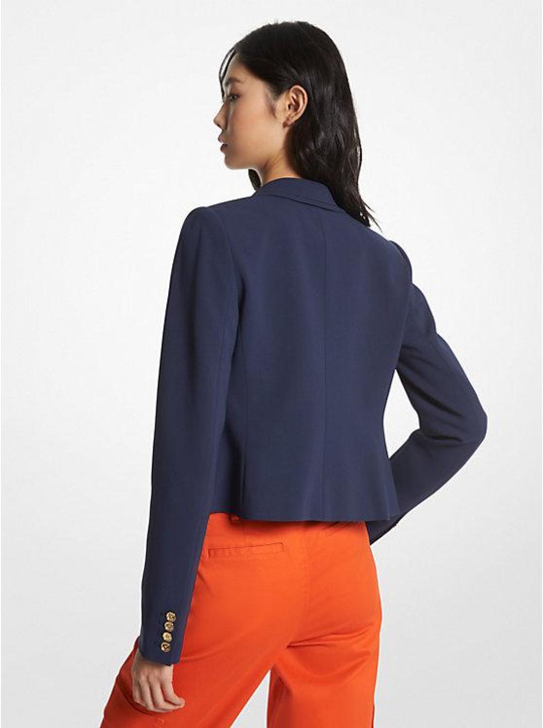 Cropped Crepe Blazer