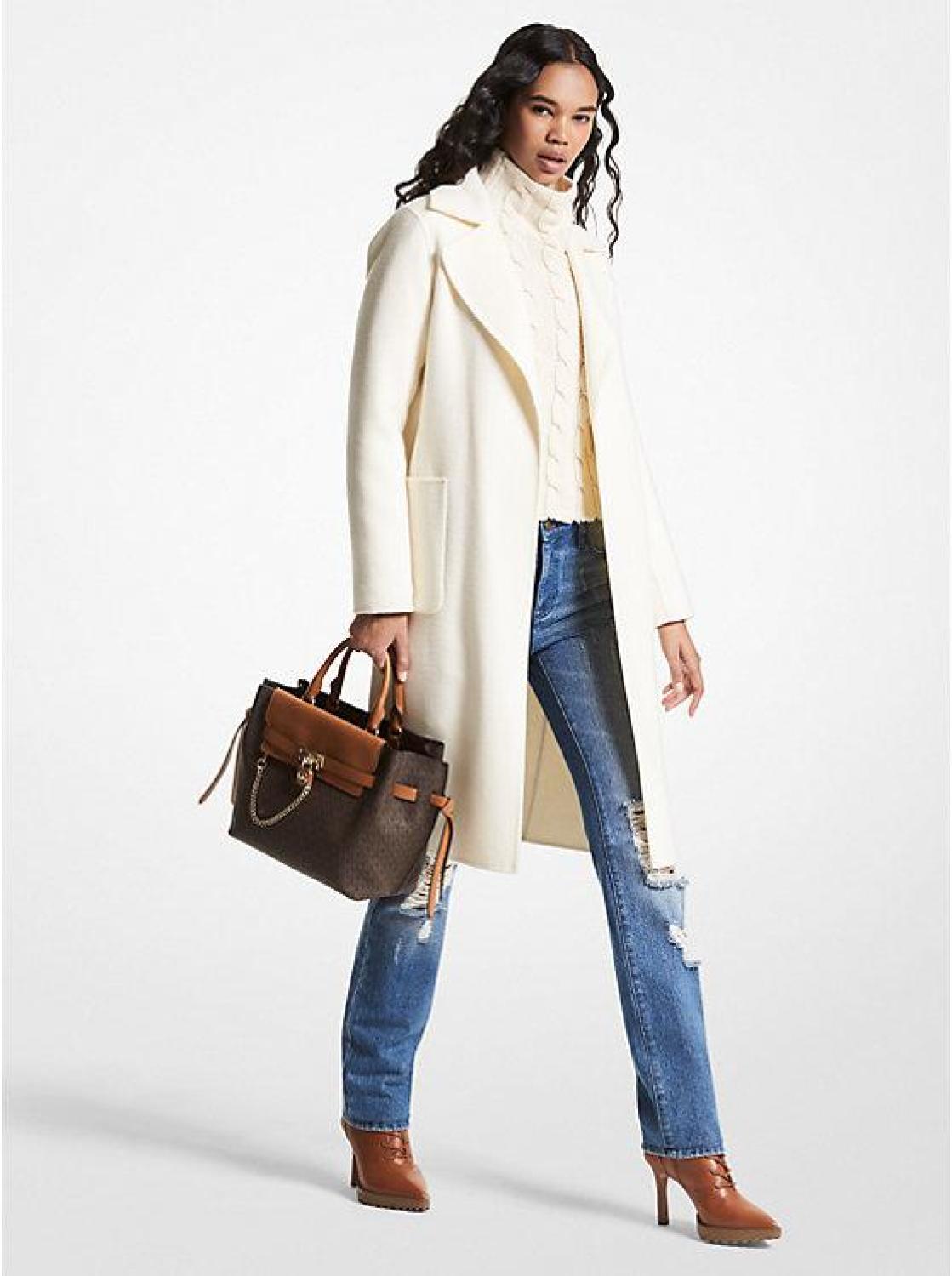 Wool Blend Wrap Coat