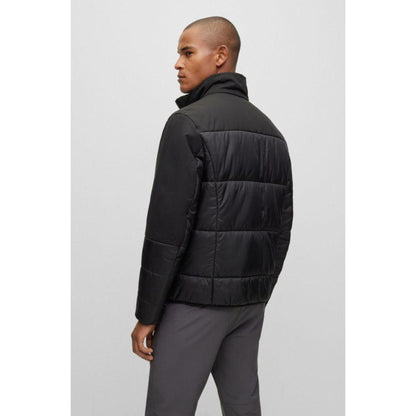 Regular-fit water-repellent padded jacket in mixed materials