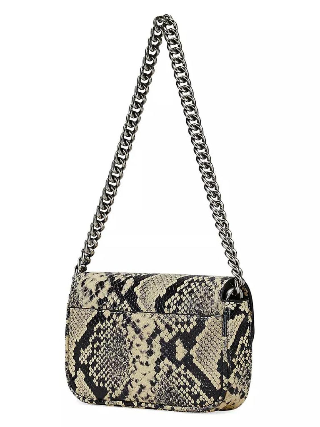The Snake-Embossed Leather J Marc Mini Shoulder Bag