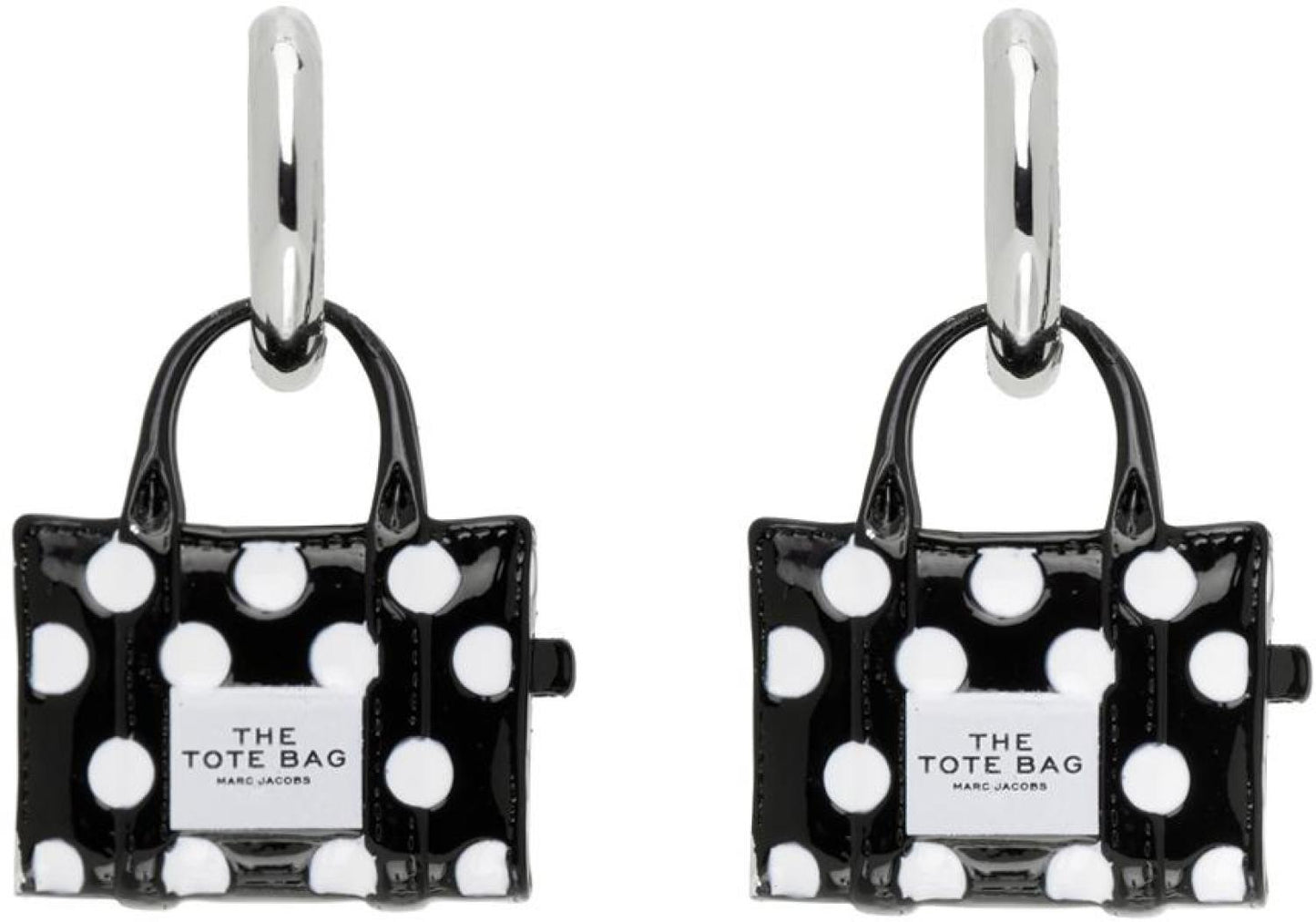 Black Polka Dot Tote Earrings