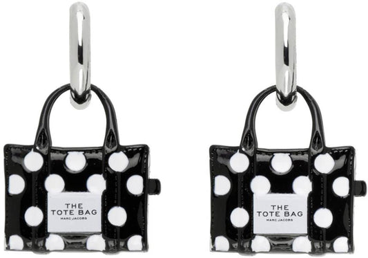 Black Polka Dot Tote Earrings