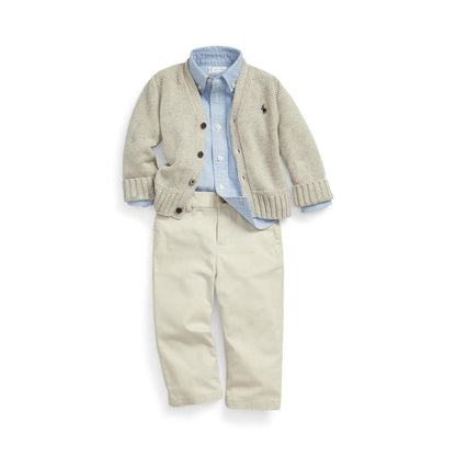 Combed Cotton V-Neck Cardigan (Infant)