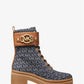 Rory Denim Logo Jacquard Combat Boot