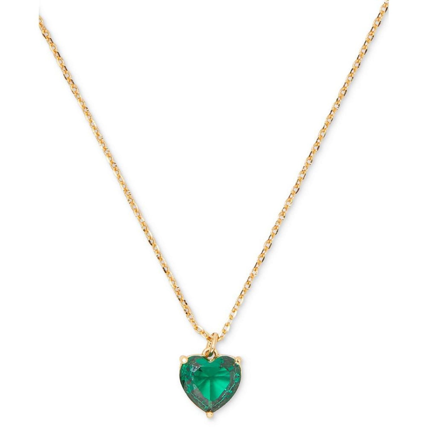 Gold-Tone Birthstone Heart Pendant Necklace, 16" + 3" extender