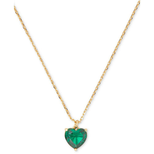 Gold-Tone Birthstone Heart Pendant Necklace, 16" + 3" extender