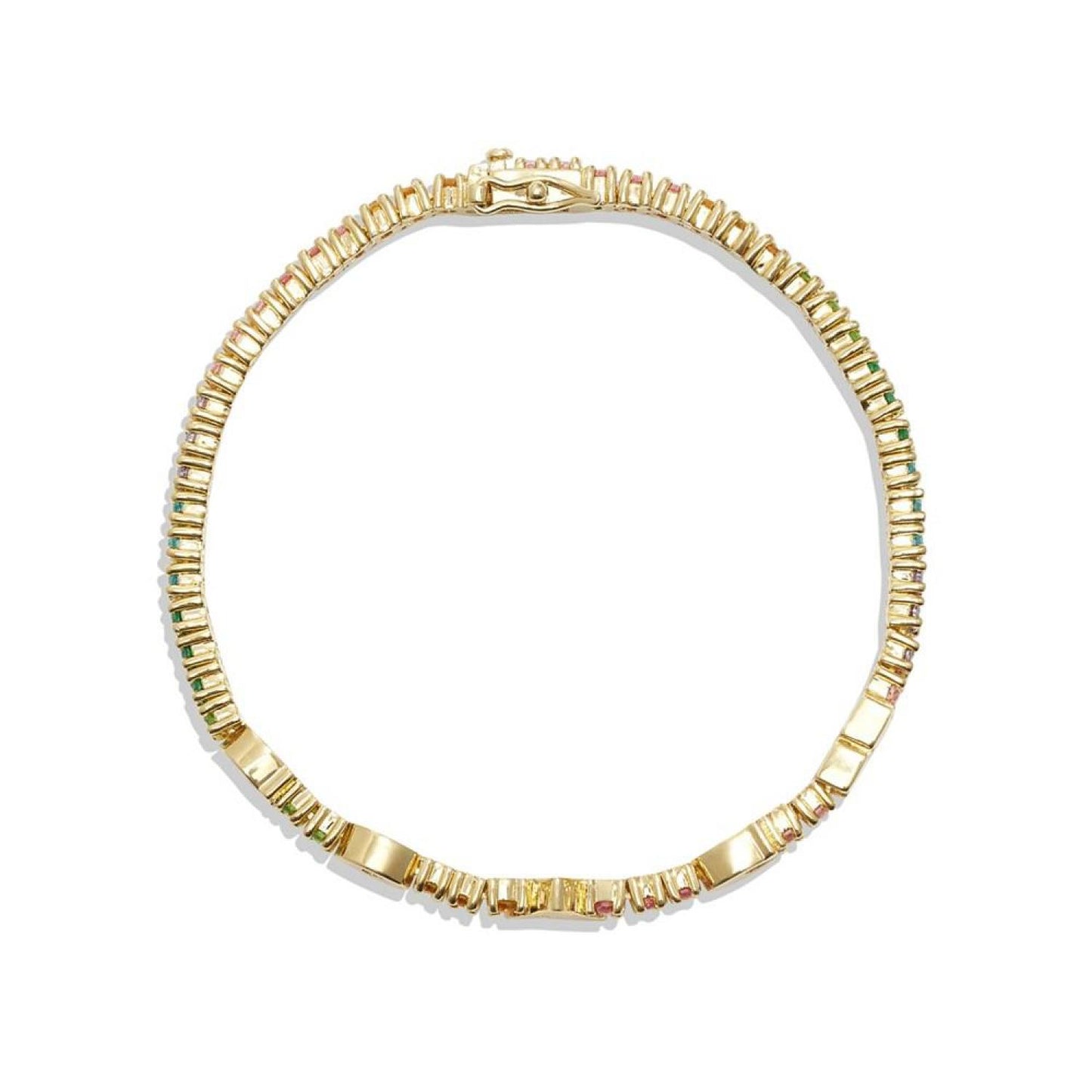 Cubic Zirconia Signature Logo Tennis Bracelet