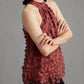 Floral Halter Top In Red
