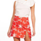 Illy Mini Skirt in Scarlet Bloom
