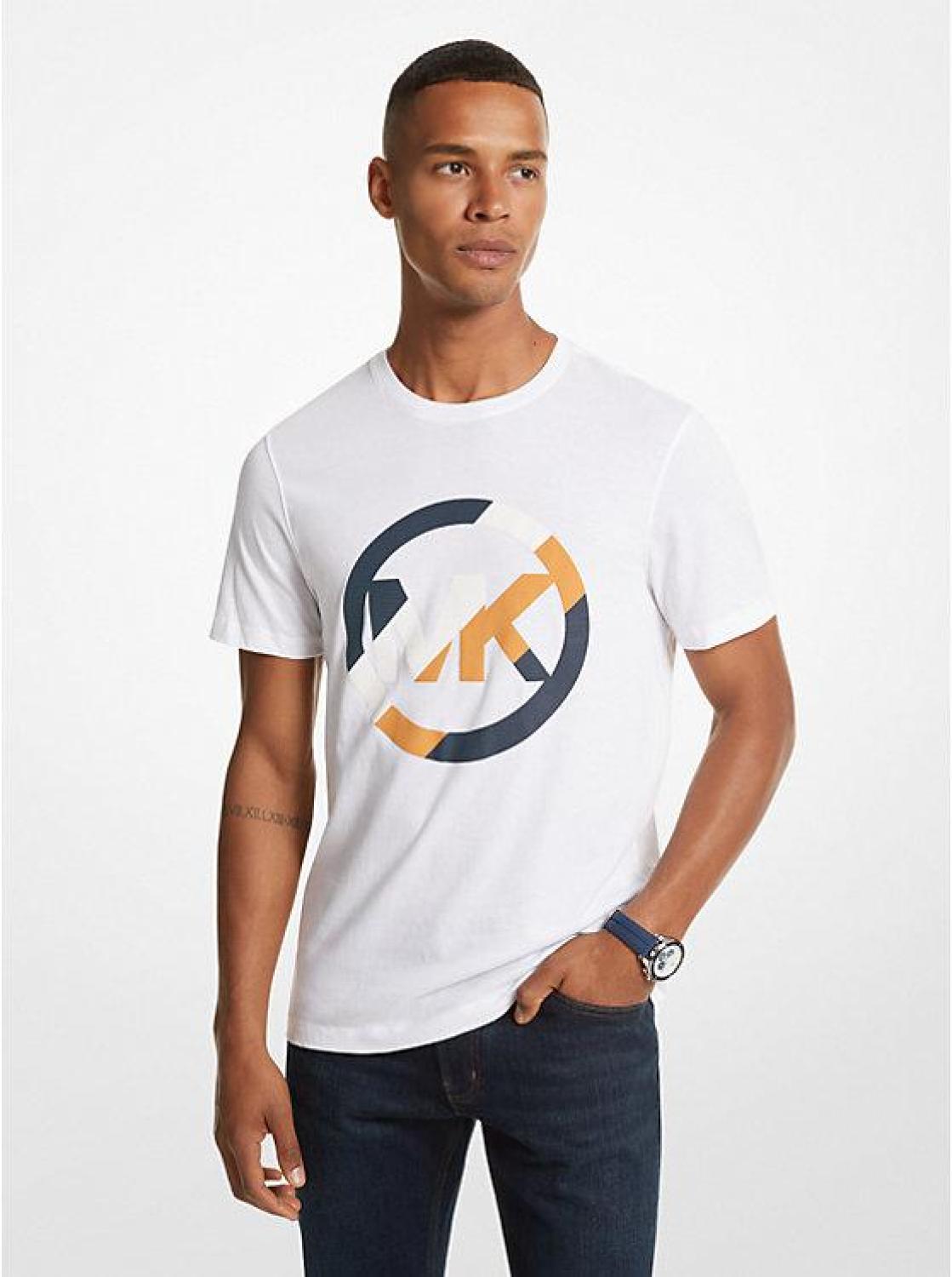 Striped Logo Cotton T-Shirt