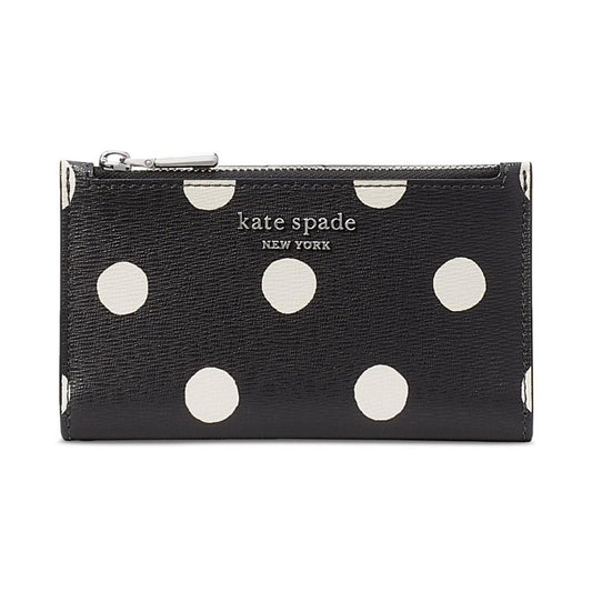 Morgan Sunshine Dot Saffiano Leather Slim Bifold Wallet