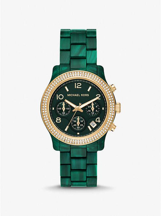 Runway Pavé Gold-Tone and Acetate Watch