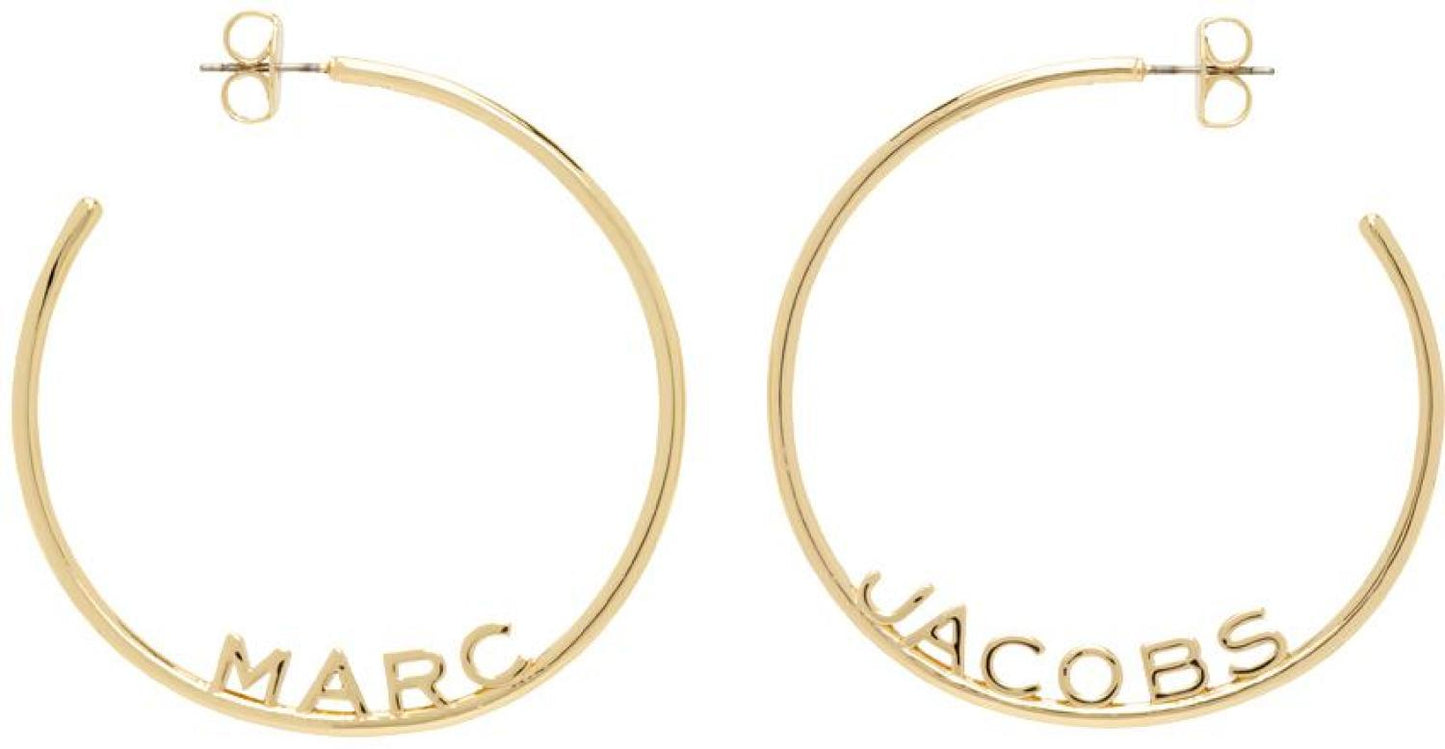 Gold 'The Monogram Hoops DTM' Earrings