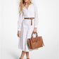 Palm Eyelet Cotton Midi Dress