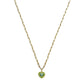 Faux Stone Crystal Heart Pendant Necklace