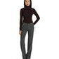 Faux Leather-Trim Ribbed Turtleneck