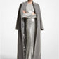 Wool Melton Paillette-Lined Maxi Coat