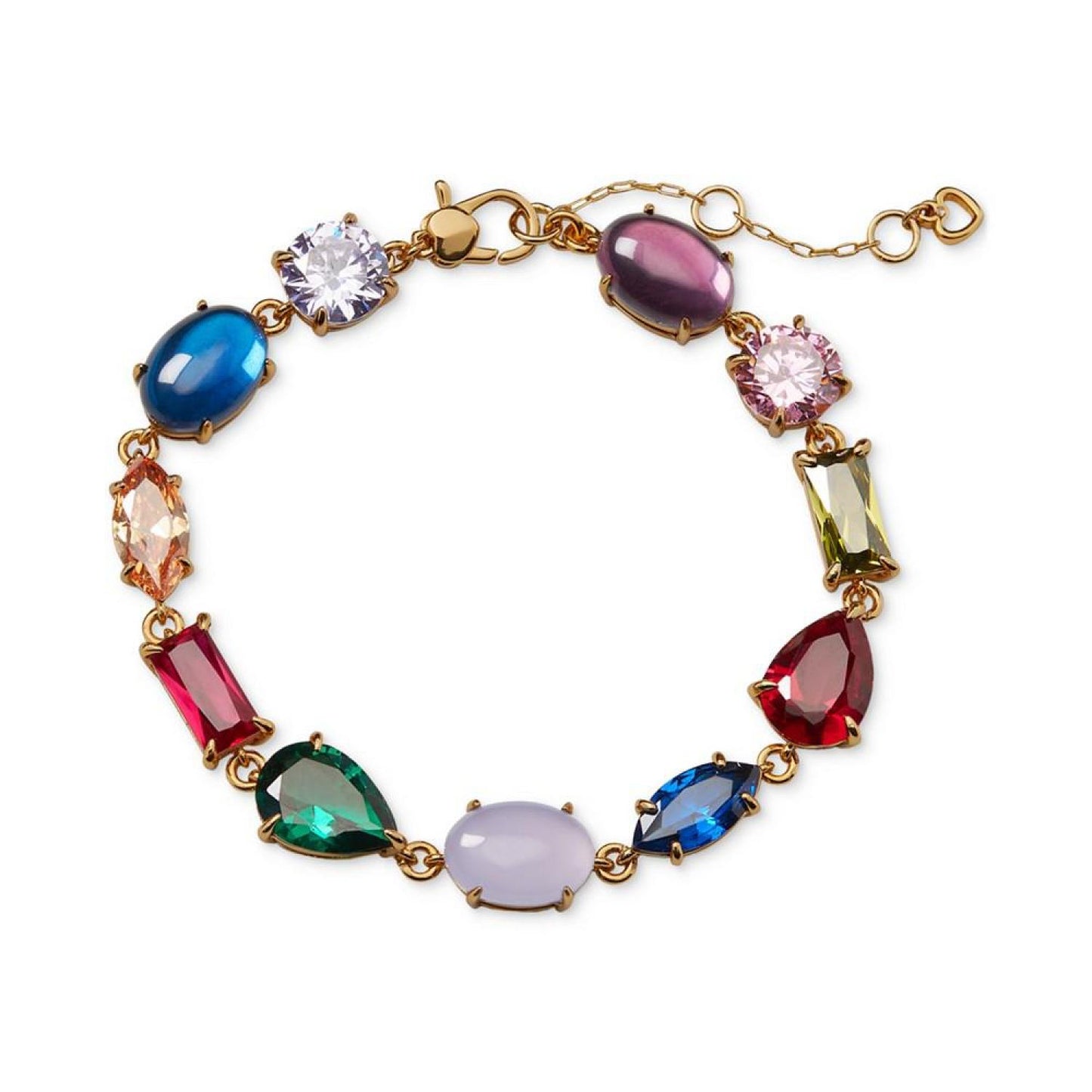 Gold-Tone Multicolor Crystal Flex Bracelet