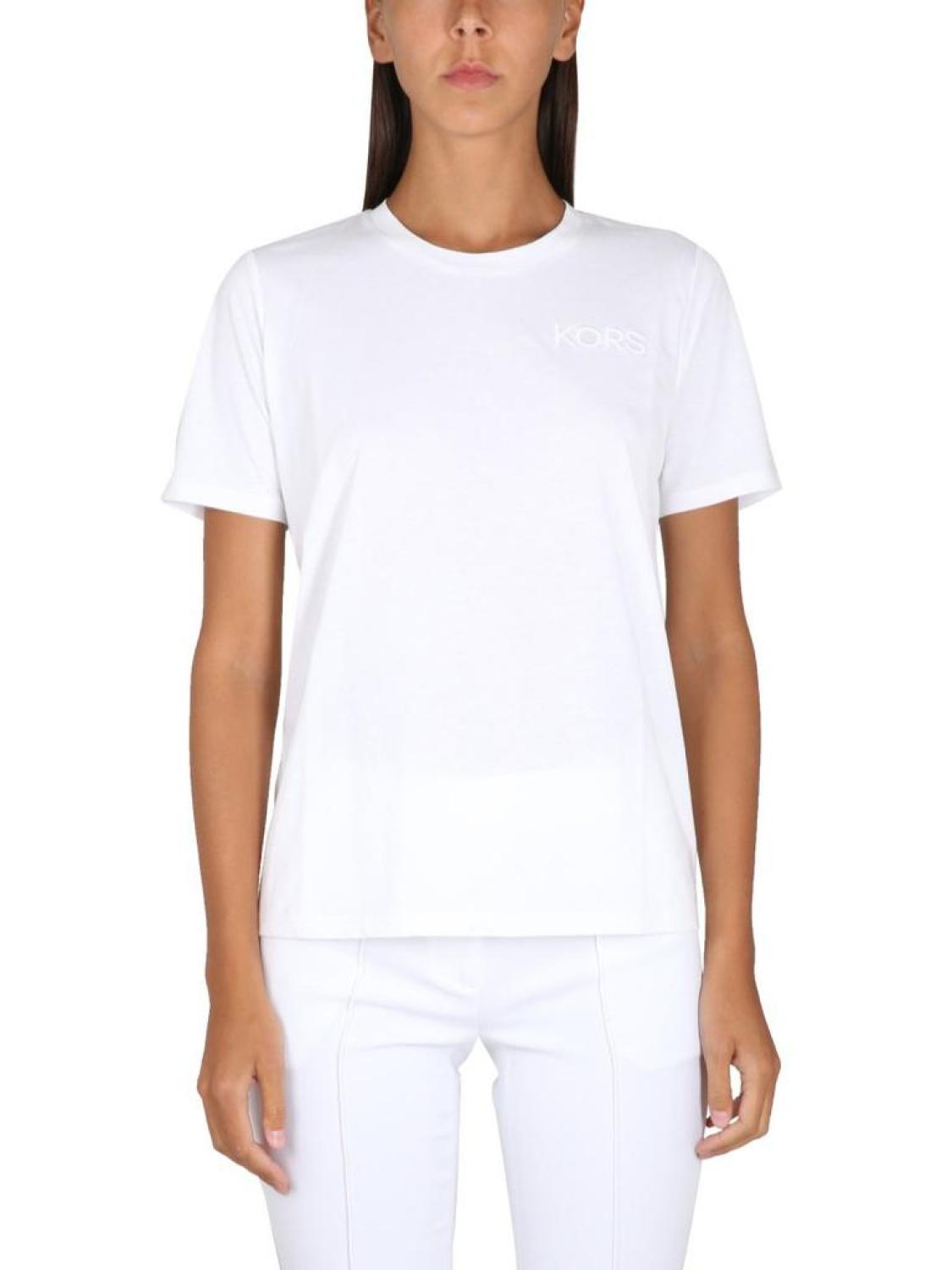 Michael Michael Kors Logo Embroidered Crewneck T-Shirt