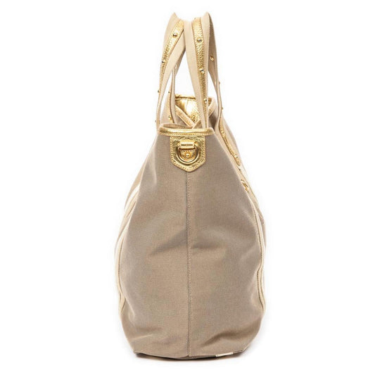 Studded Handle Jacquard Open Tote