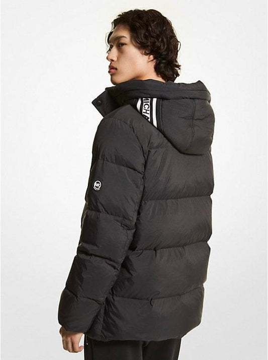 Logo Tape Quilted Nylon Puffer Jacket