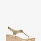 Laney Metallic Lizard-Embossed Leather Espadrille Wedge Sandal