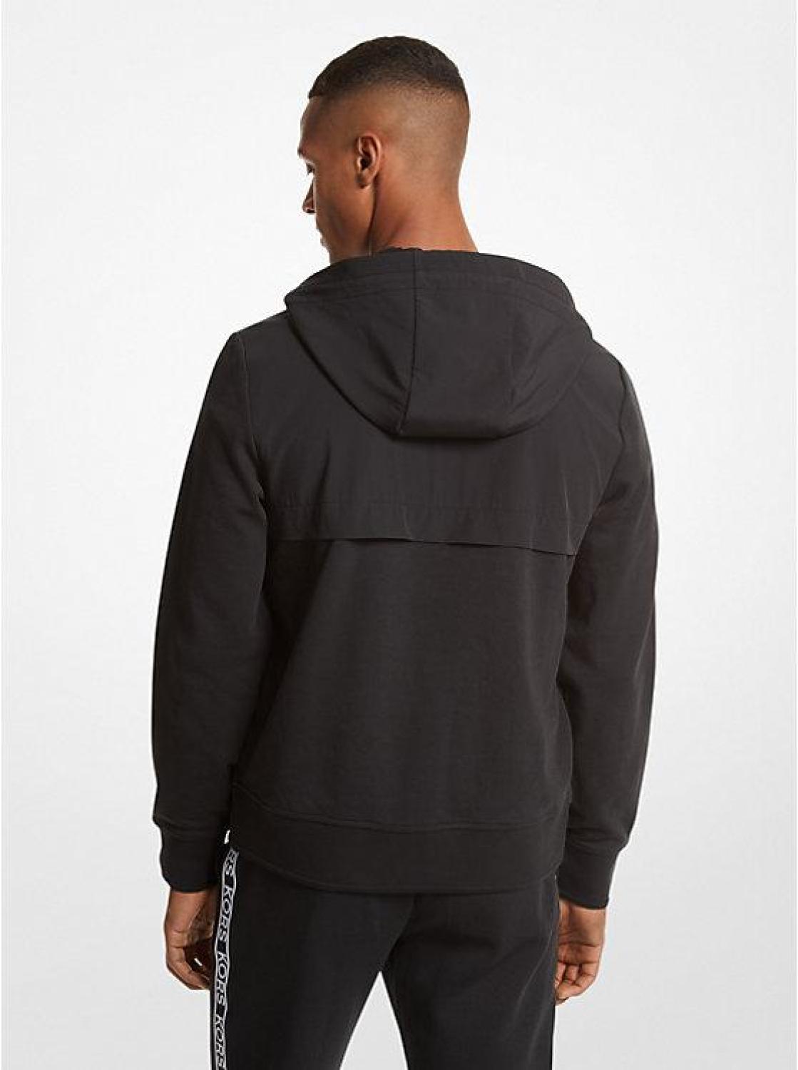 Logo Tape Cotton Blend Zip-Up Hoodie
