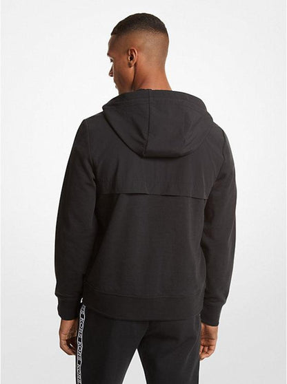 Logo Tape Cotton Blend Zip-Up Hoodie