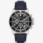 Oversized Everest Silver-Tone and Pebbled Leather Watch
