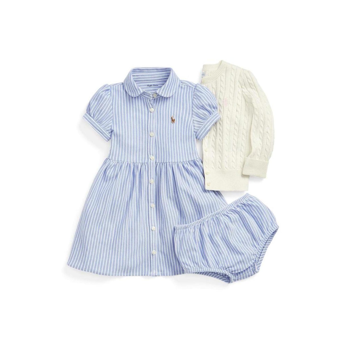 Striped Knit Oxford Dress (Infant)