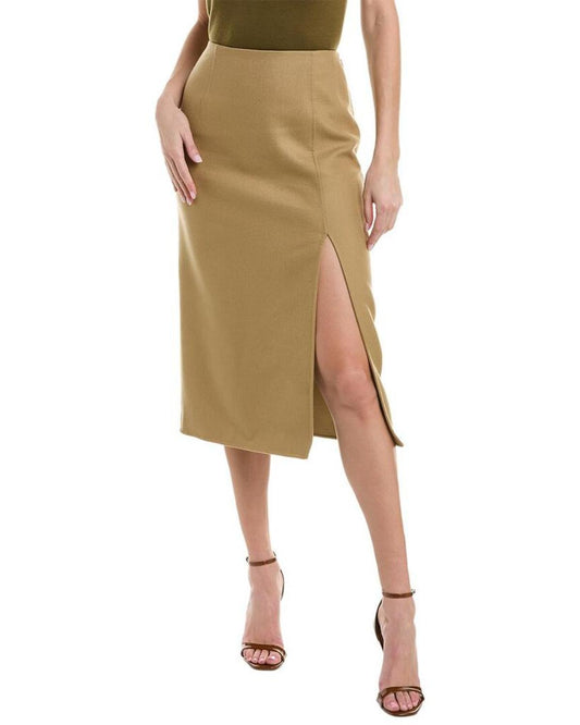 Michael Kors Collection Flannel Wool & Cashmere-Blend Skirt