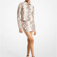Python Embossed Leather Zip-Up Jacket
