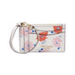 Morgan Dotty Floral Emboss Saffiano Leather Coin Card Case Wristlet