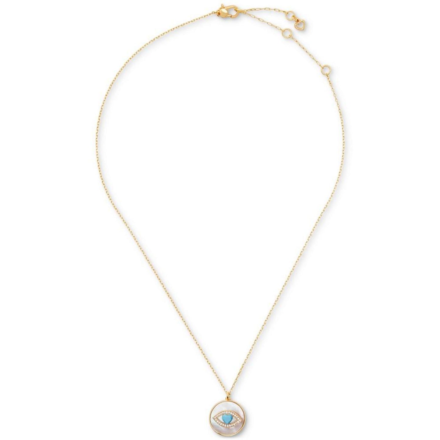 Gold-Tone Mother of Pearl Pendant Necklace, 16" + 3" extender