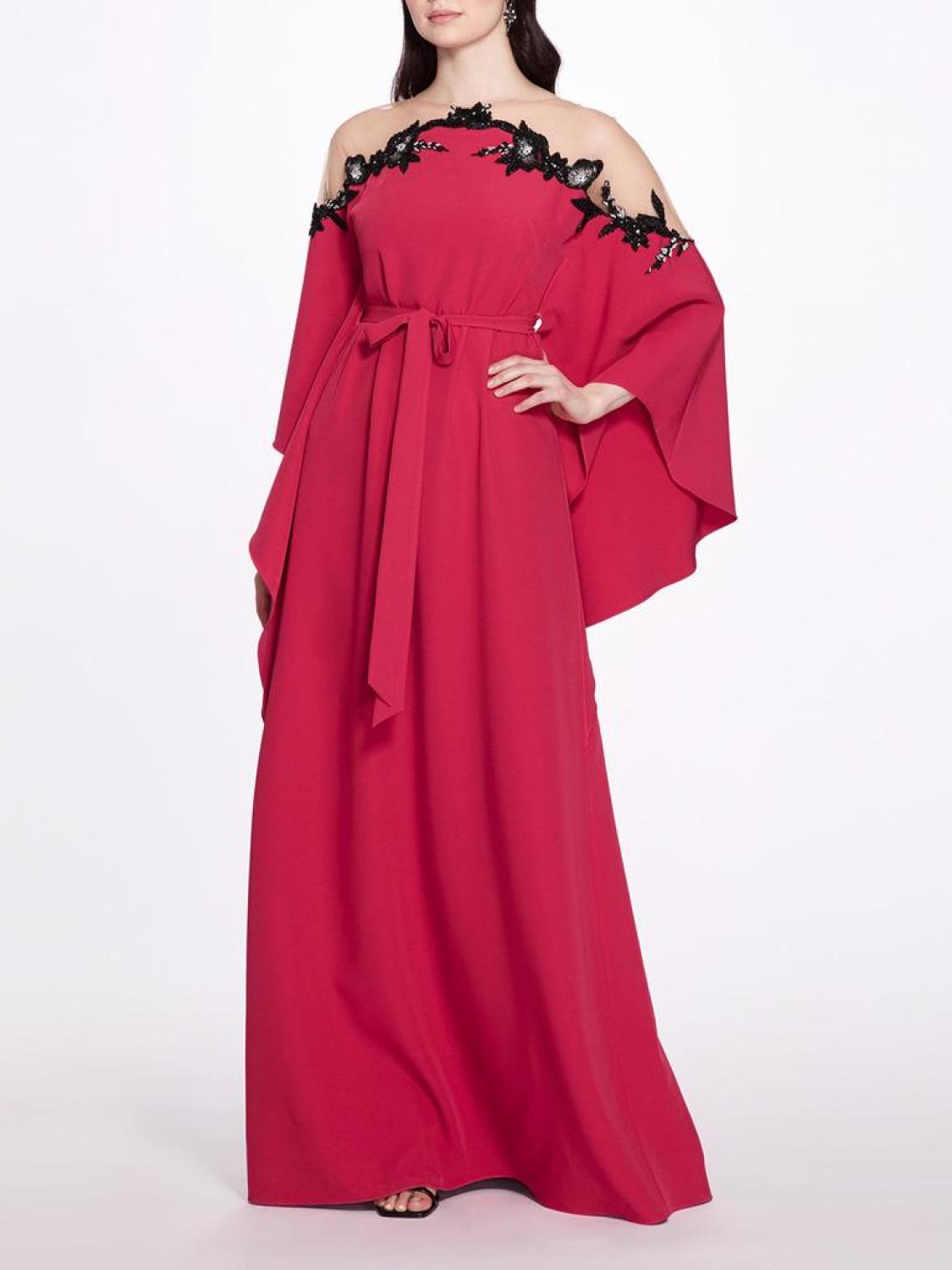 Jewel Neck Kaftan Gown