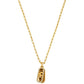 14K Gold Plated Tiger's Eye Dog Tag Necklace