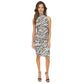 Women's Tiger-Print Mock-Neck Sleeveless Dress