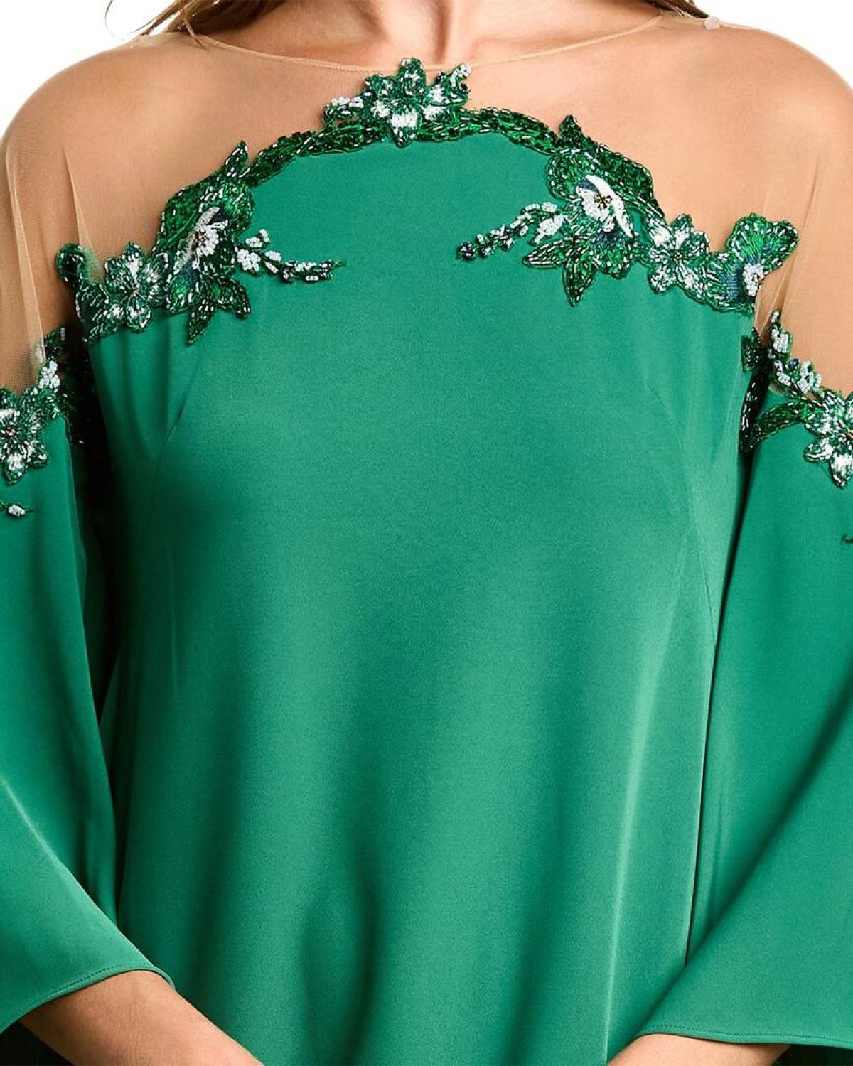Marchesa Notte Illusion Neckline Gown