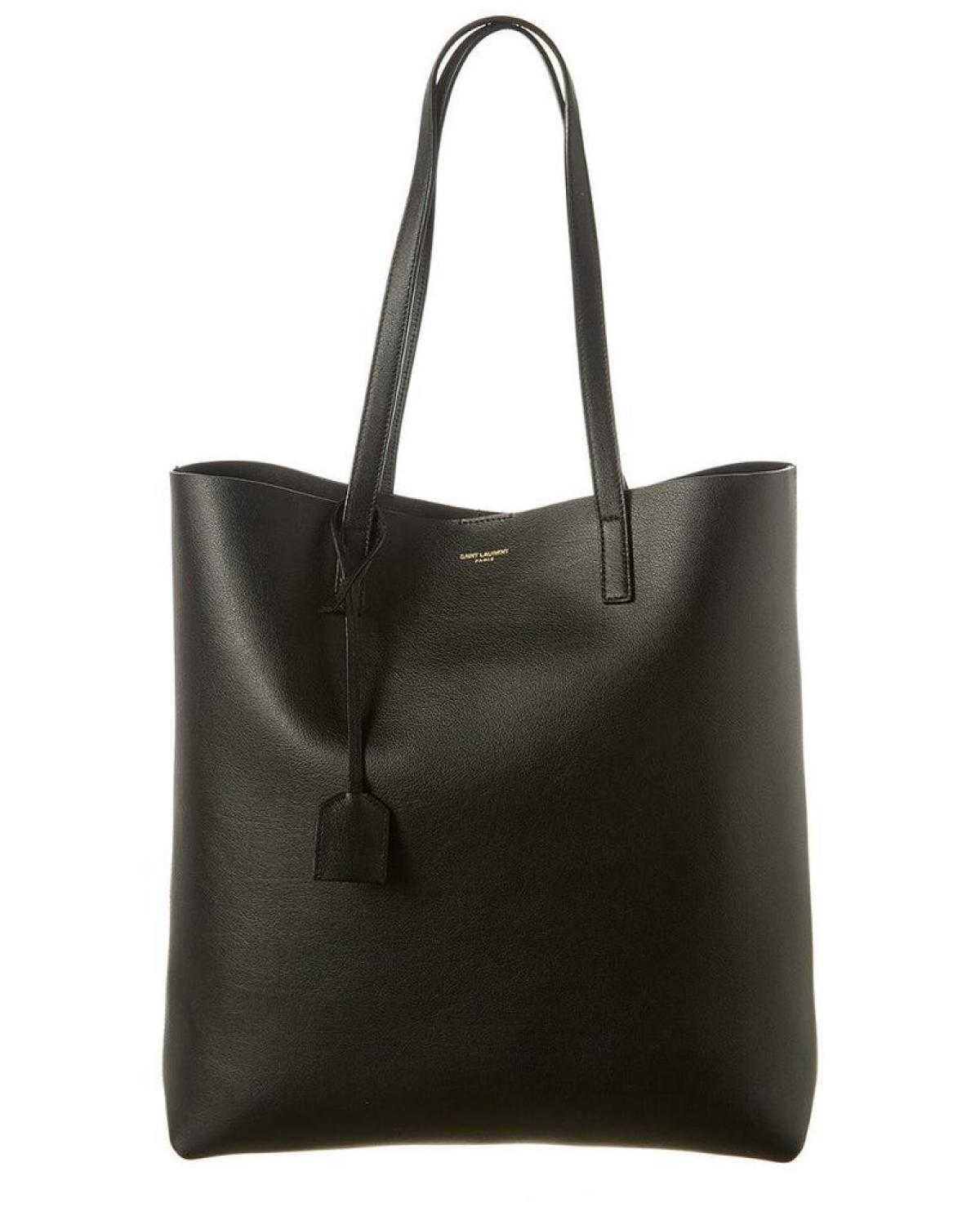 Saint Laurent North/South Medium Leather Shopper Tote