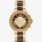 Oversized Camille Pavé Gold-Tone and Tortoiseshell Acetate Watch