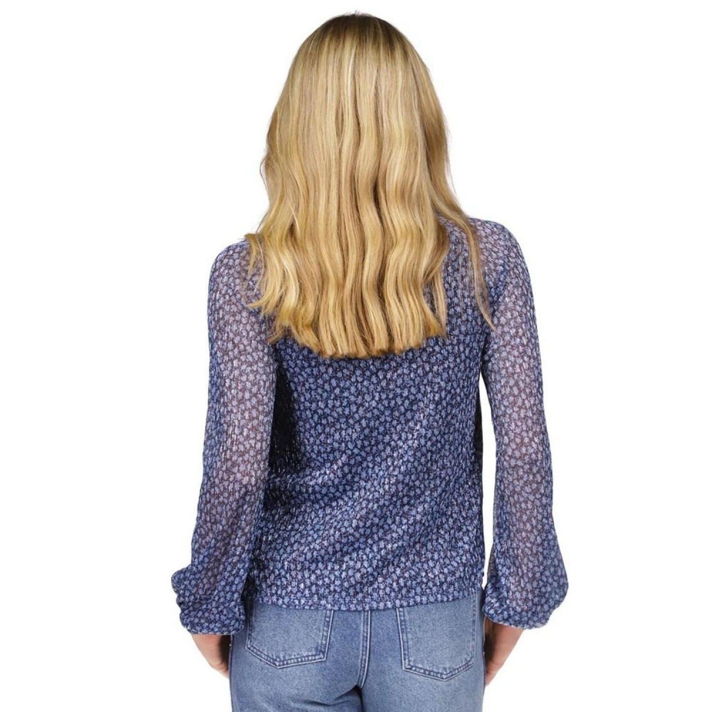 Women's Printed Split-Neck Top