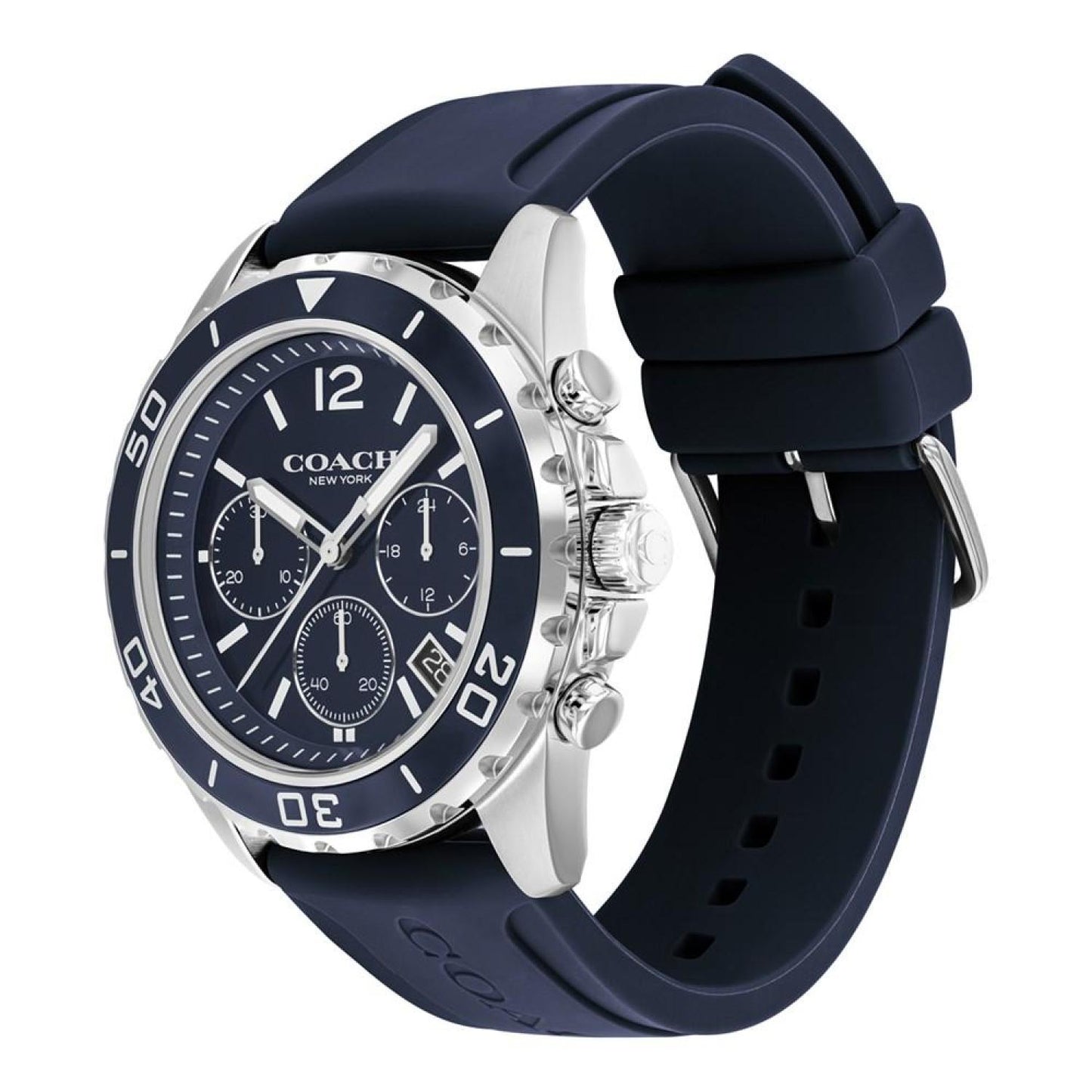 Men's Kent Navy Silicone Strap Watch 44mm