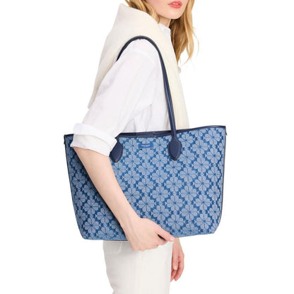 Spade Flower Jacquard Denim Bleecker Medium Tote