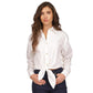 Women's Poplin Tie-Front Button-Down Cotton Shirt, Regular & Petite