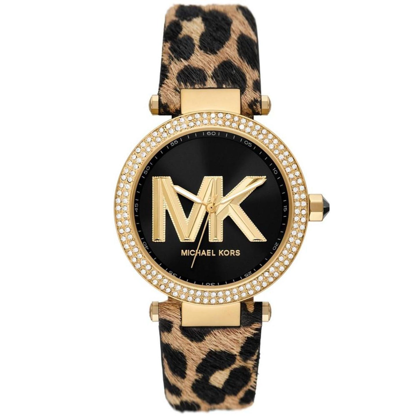Women's Parker Quartz Three-Hand Leopard Print Calf Hair Watch 39mm