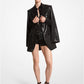 Sequin Embroidered Crepe Cape Jacket
