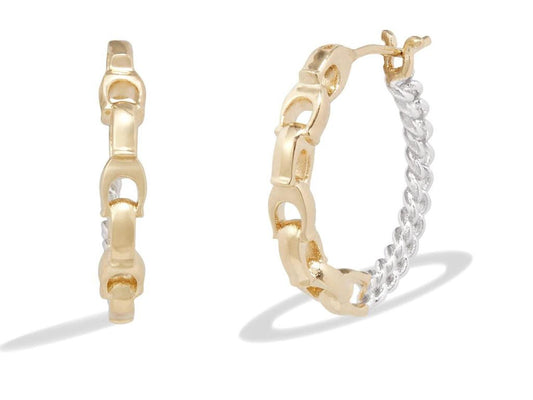 Small Mixed Metal Hoop Earrings