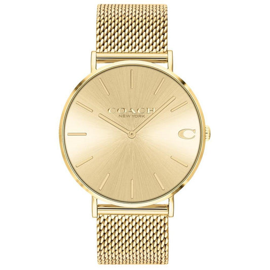 Men's Charles Gold-Tone Stainless Steel Mesh Bracelet Watch 41mm